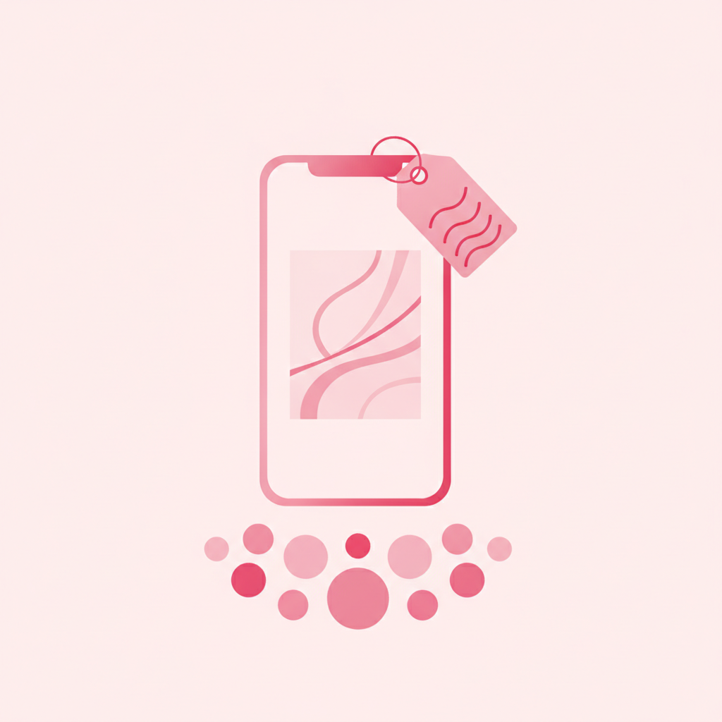 Ilustración sobre el precio de una invitación digital, en tonos rosas